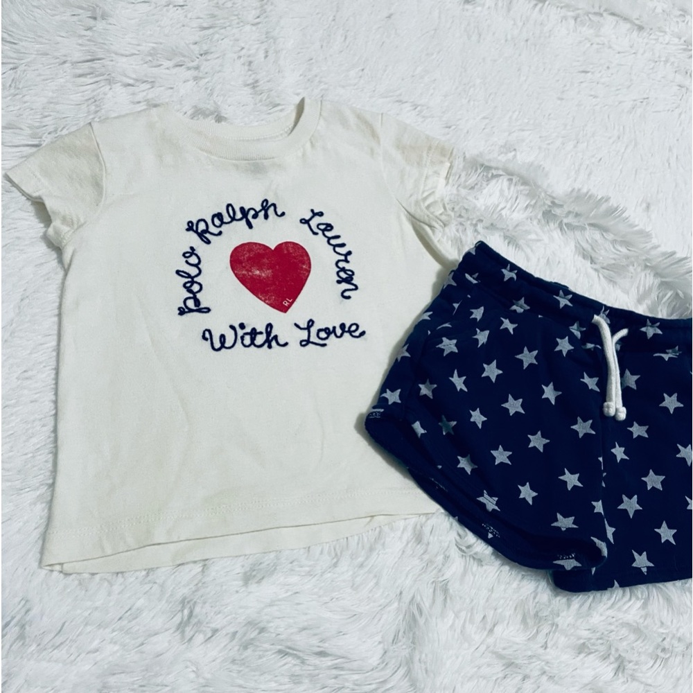 Ralph Lauren embroidered tee shirt with matching Old Navy shorts 2T